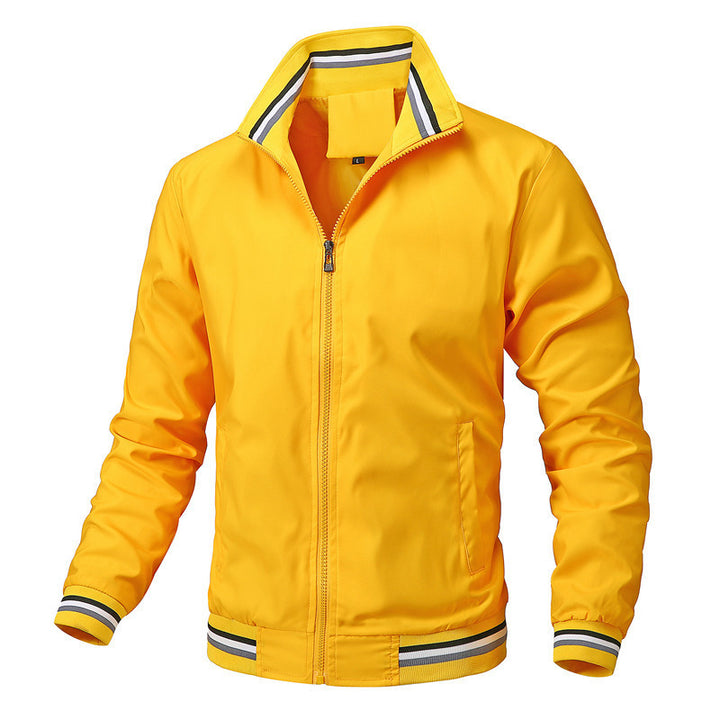 Men's Long Sleeve Zip-Up Jacket with Ribbing | Casual Style
