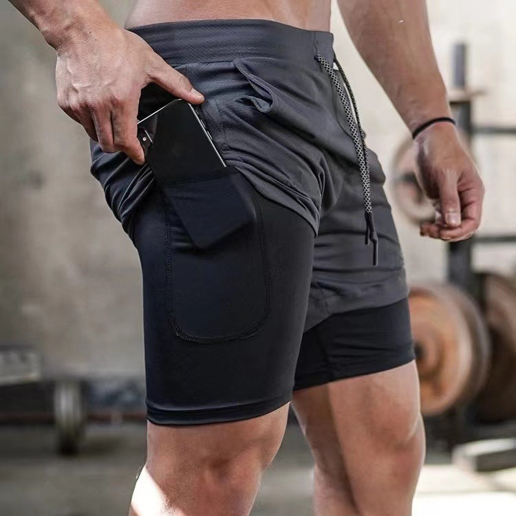 Men's Sports Shorts | Slim Fit Shorts with Compression Layer | Multifunctional Training Design | Active Sports Style