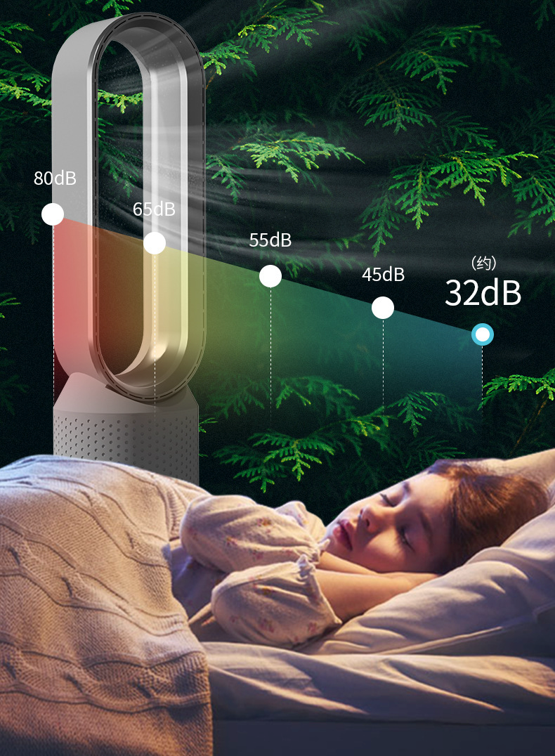 Portable Air Purifier | Bladeless Tower Fan | Multi-Stage Filtration System | Modern Interior Style