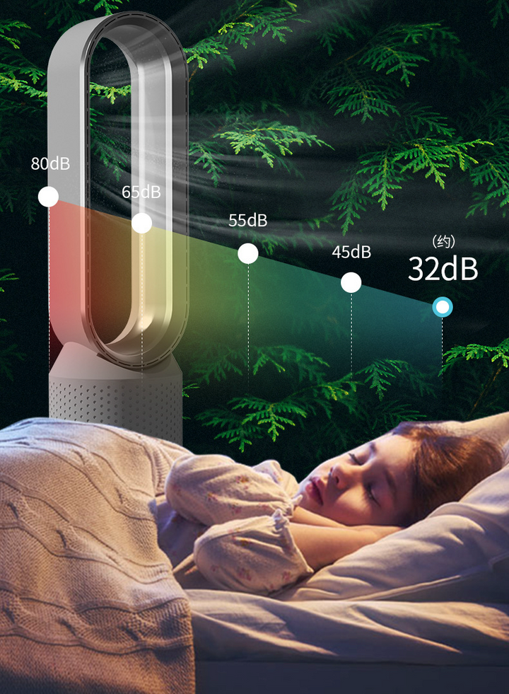 Portable Air Purifier | Bladeless Tower Fan | Multi-Stage Filtration System | Modern Interior Style