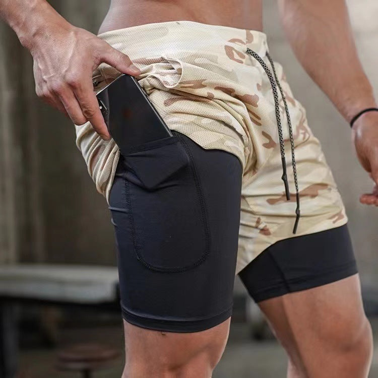 Men's Sports Shorts | Slim Fit Shorts with Compression Layer | Multifunctional Training Design | Active Sports Style