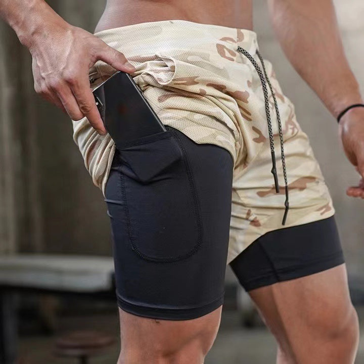 Men's Sports Shorts | Slim Fit Shorts with Compression Layer | Multifunctional Training Design | Active Sports Style