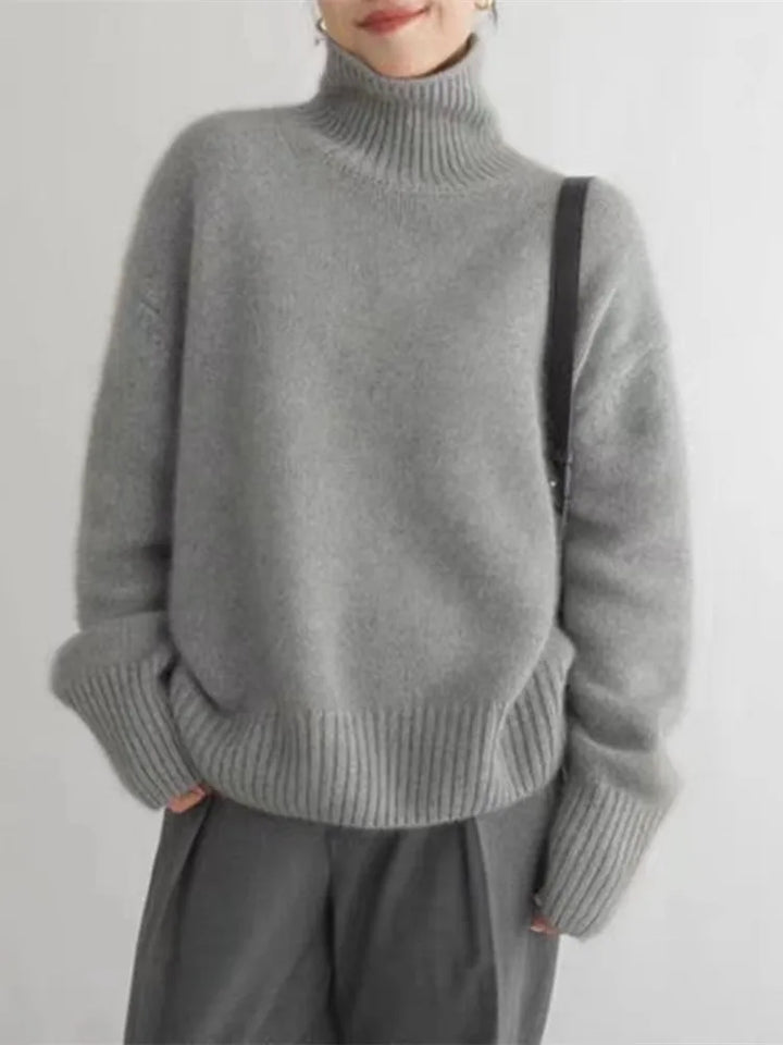 Barbara | Damski sweter z golfem dzianinowy