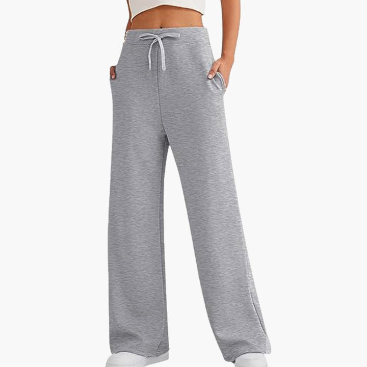 Women's Wide-Leg Pants with Drawstring Waist, Side Pockets, Loose Fit | Homewear