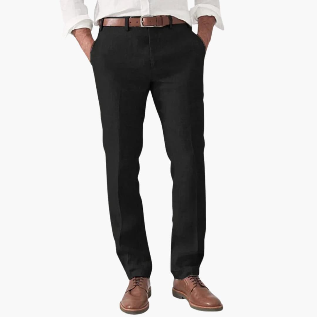 Men's Straight-Leg Pants Button Closure Side Pockets Regular Fit | Smart Casual