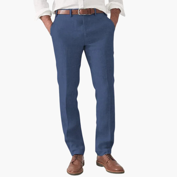 Men's Straight-Leg Pants Button Closure Side Pockets Regular Fit | Smart Casual