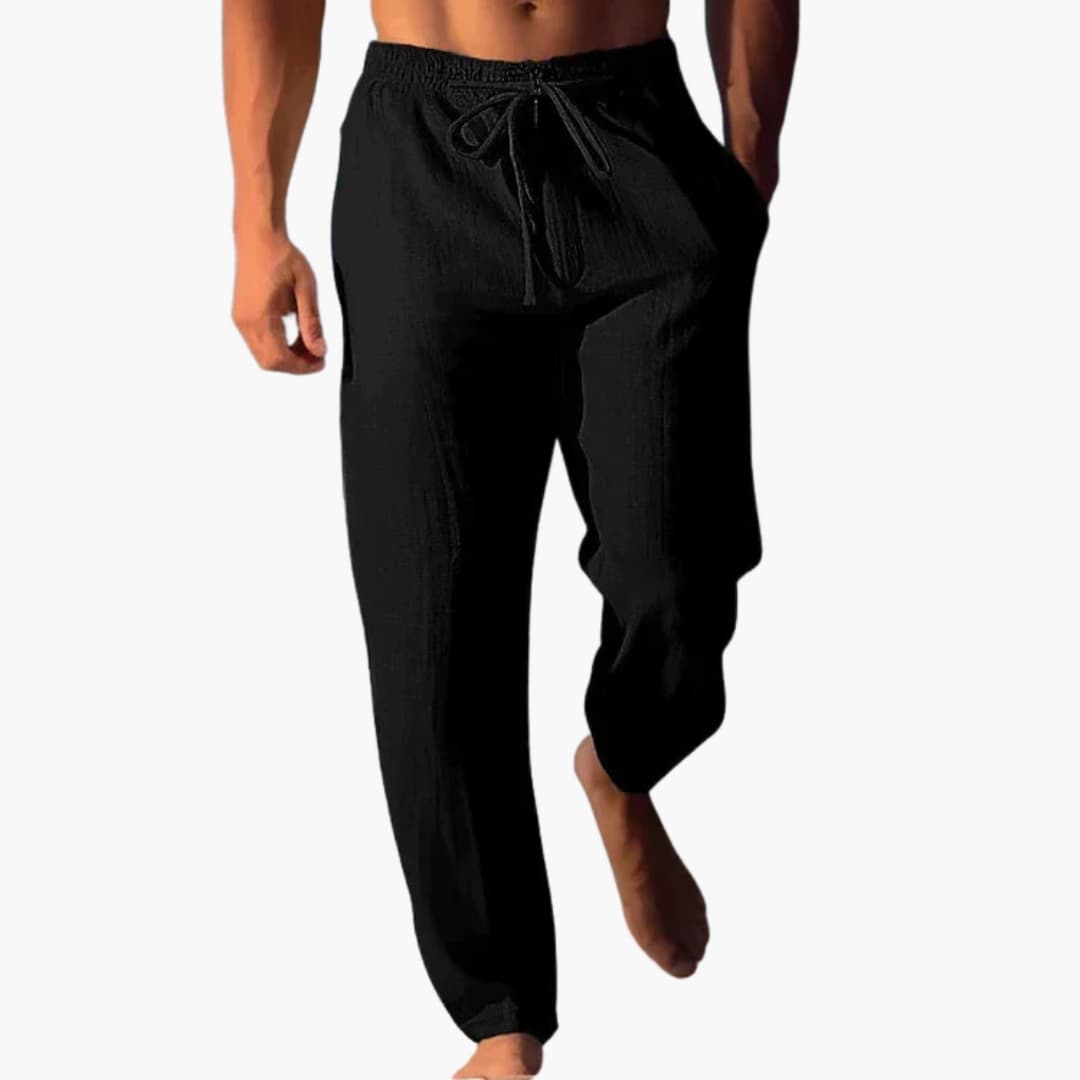 Men's Jogger Pants with Drawstring Waist, Tapered Fit, Pockets | Home Use