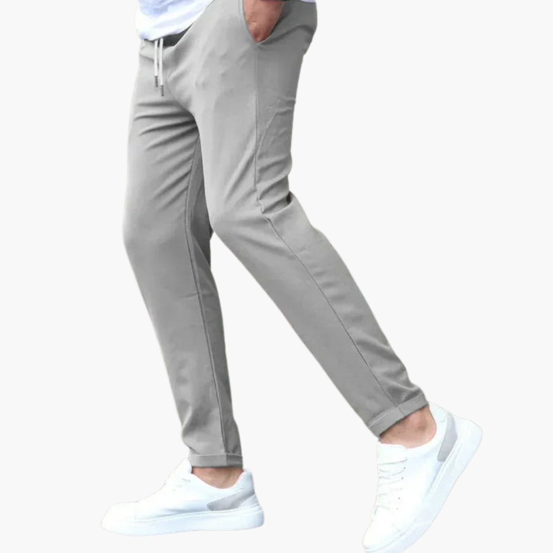 Męskie Spodnie Casual | Zwężany Krój i Talia ze Sznurkiem | Komfort w Stylu Smart Casual