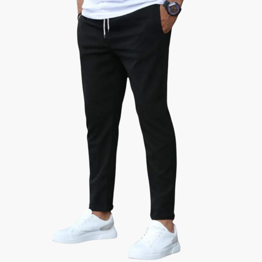 Męskie Spodnie Casual | Zwężany Krój i Talia ze Sznurkiem | Komfort w Stylu Smart Casual
