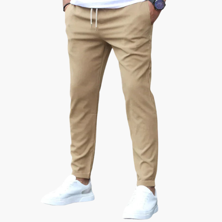 Męskie Spodnie Casual | Zwężany Krój i Talia ze Sznurkiem | Komfort w Stylu Smart Casual