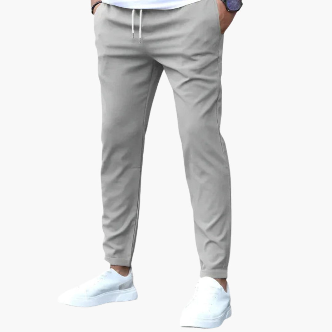 Męskie Spodnie Casual | Zwężany Krój i Talia ze Sznurkiem | Komfort w Stylu Smart Casual
