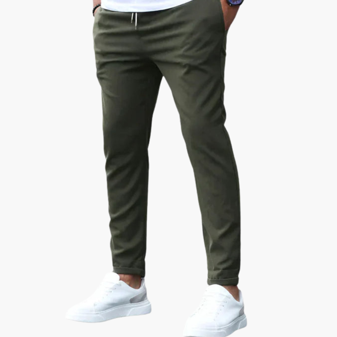 Męskie Spodnie Casual | Zwężany Krój i Talia ze Sznurkiem | Komfort w Stylu Smart Casual