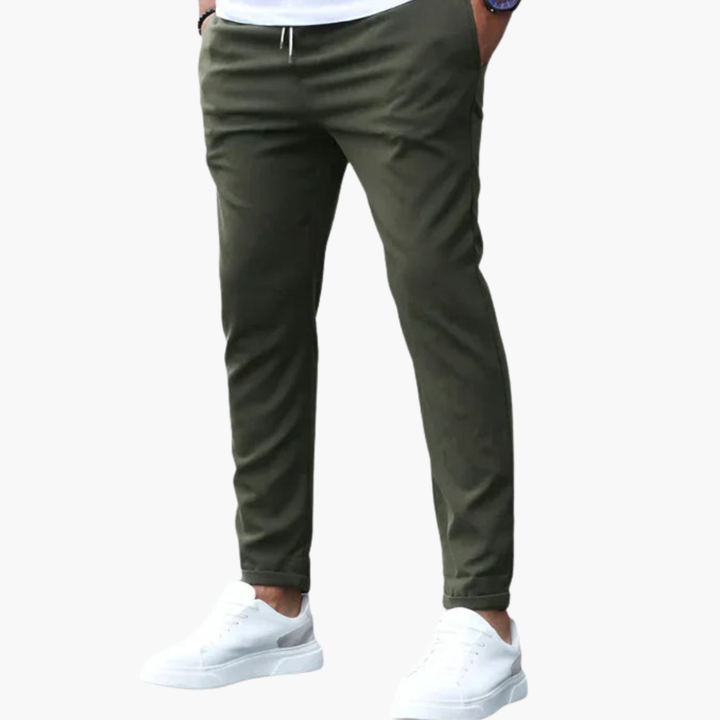 Męskie Spodnie Casual | Zwężany Krój i Talia ze Sznurkiem | Komfort w Stylu Smart Casual