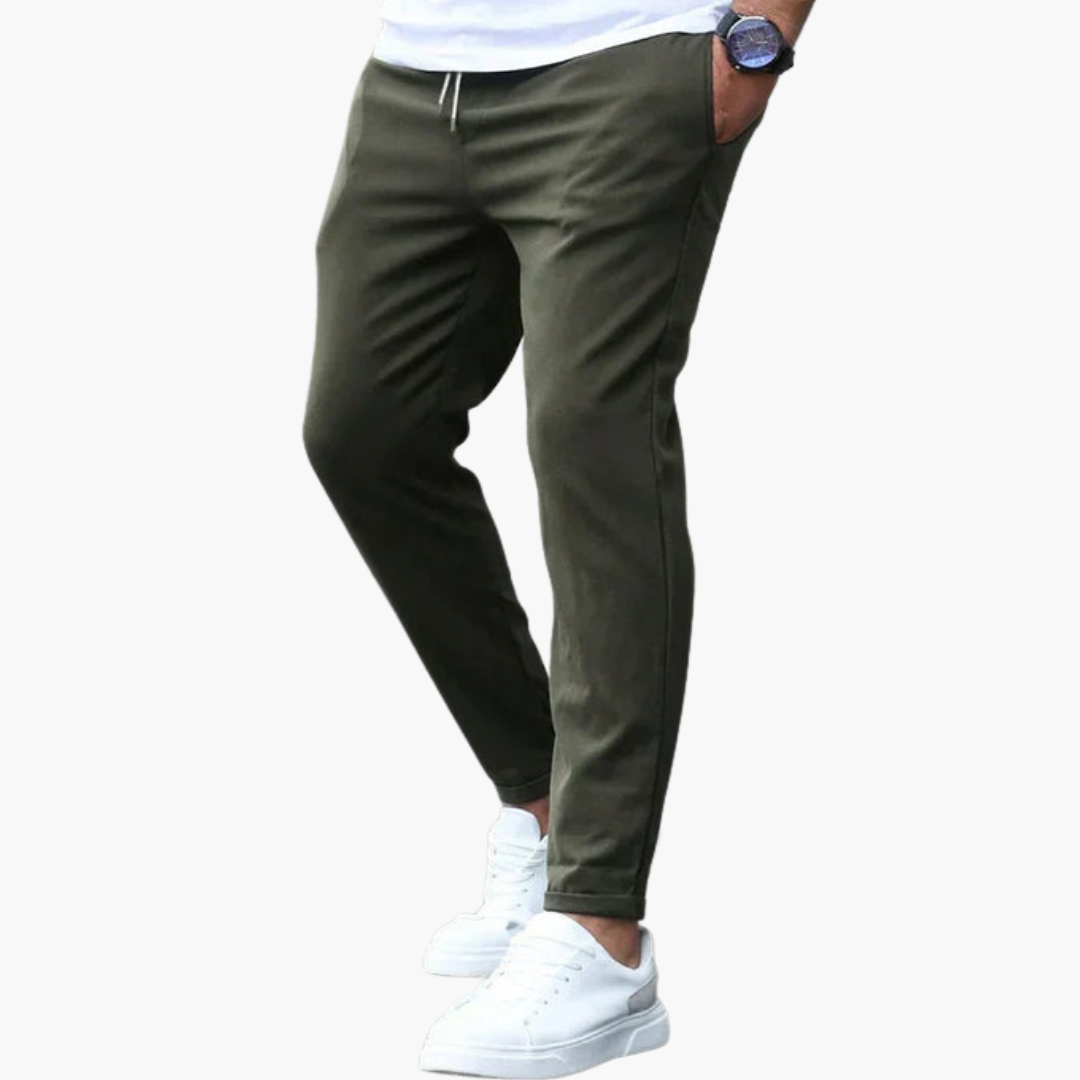 Męskie Spodnie Casual | Zwężany Krój i Talia ze Sznurkiem | Komfort w Stylu Smart Casual