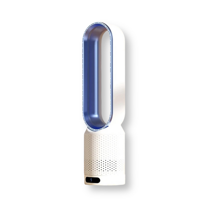 Portable Air Purifier | Bladeless Tower Fan | Multi-Stage Filtration System | Modern Interior Style
