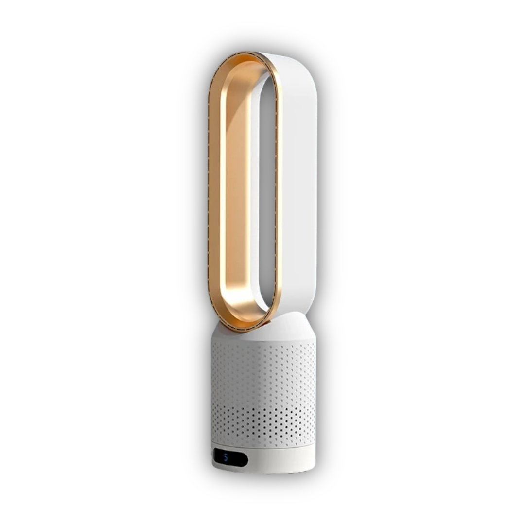 Portable Air Purifier | Bladeless Tower Fan | Multi-Stage Filtration System | Modern Interior Style