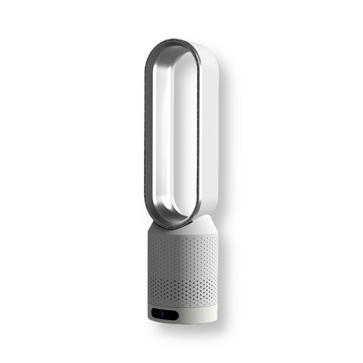 Portable Air Purifier | Bladeless Tower Fan | Multi-Stage Filtration System | Modern Interior Style