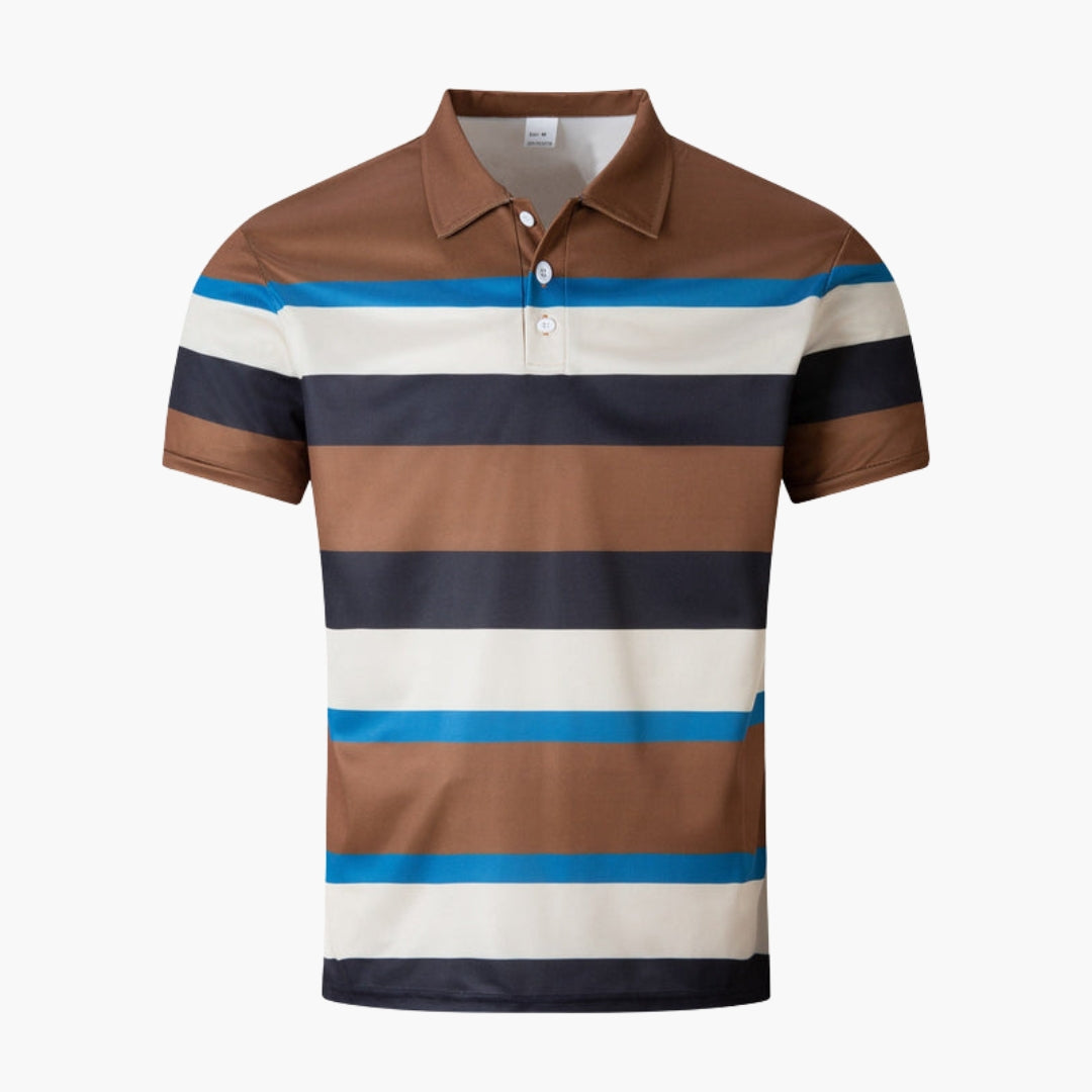 Męska Koszulka Polo w Paski | Krótki Rękaw i Klasyczny Kołnierzyk | Styl Smart Casual