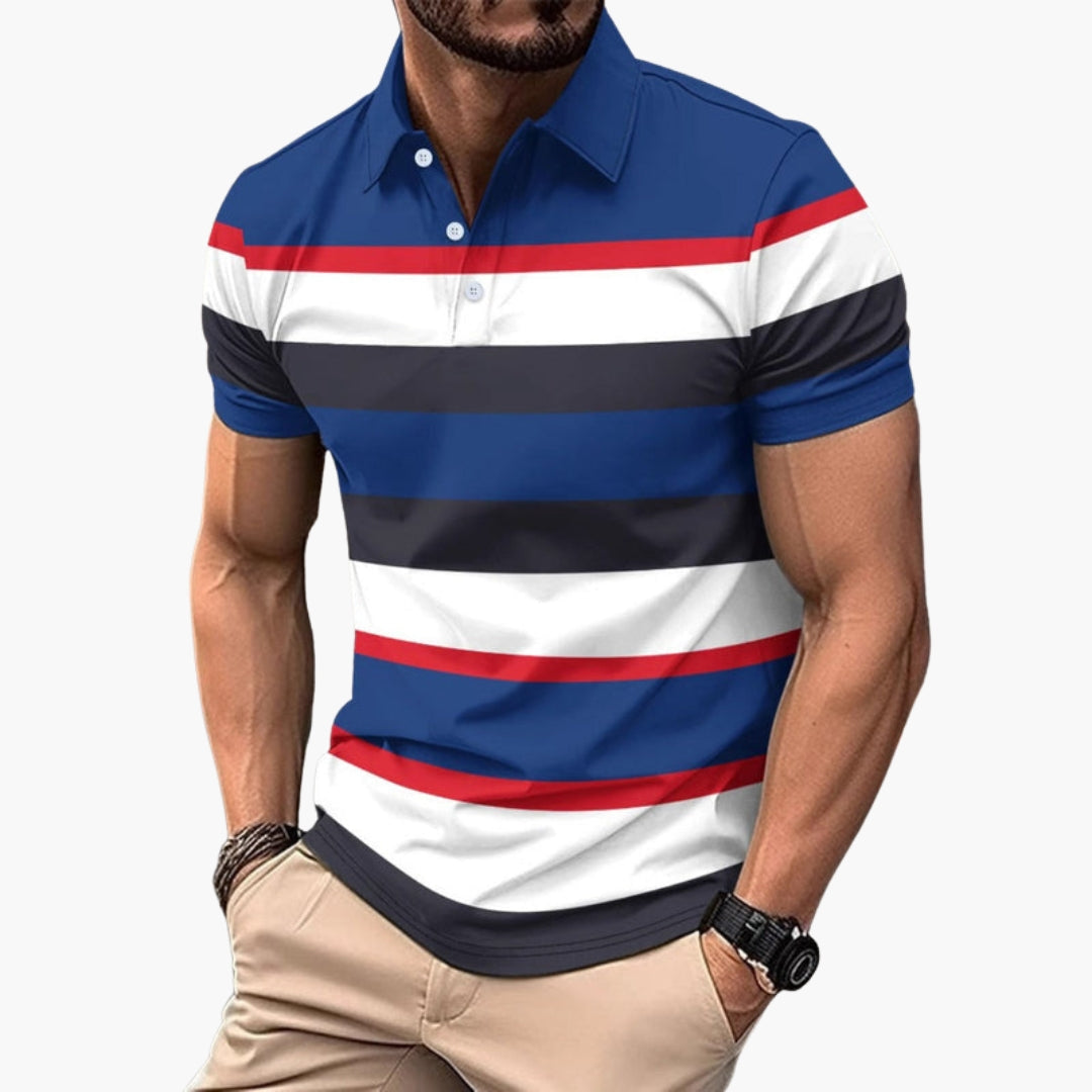Męska Koszulka Polo w Paski | Krótki Rękaw i Klasyczny Kołnierzyk | Styl Smart Casual