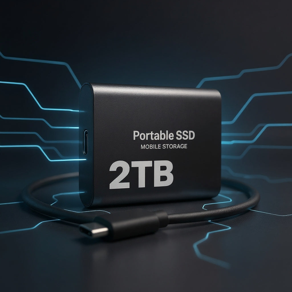 Przenośny zewnętrzny dysk SSD o pojemności 2 TB – szybka pamięć masowa USB-C do laptopów, komputerów PC i Mac 0