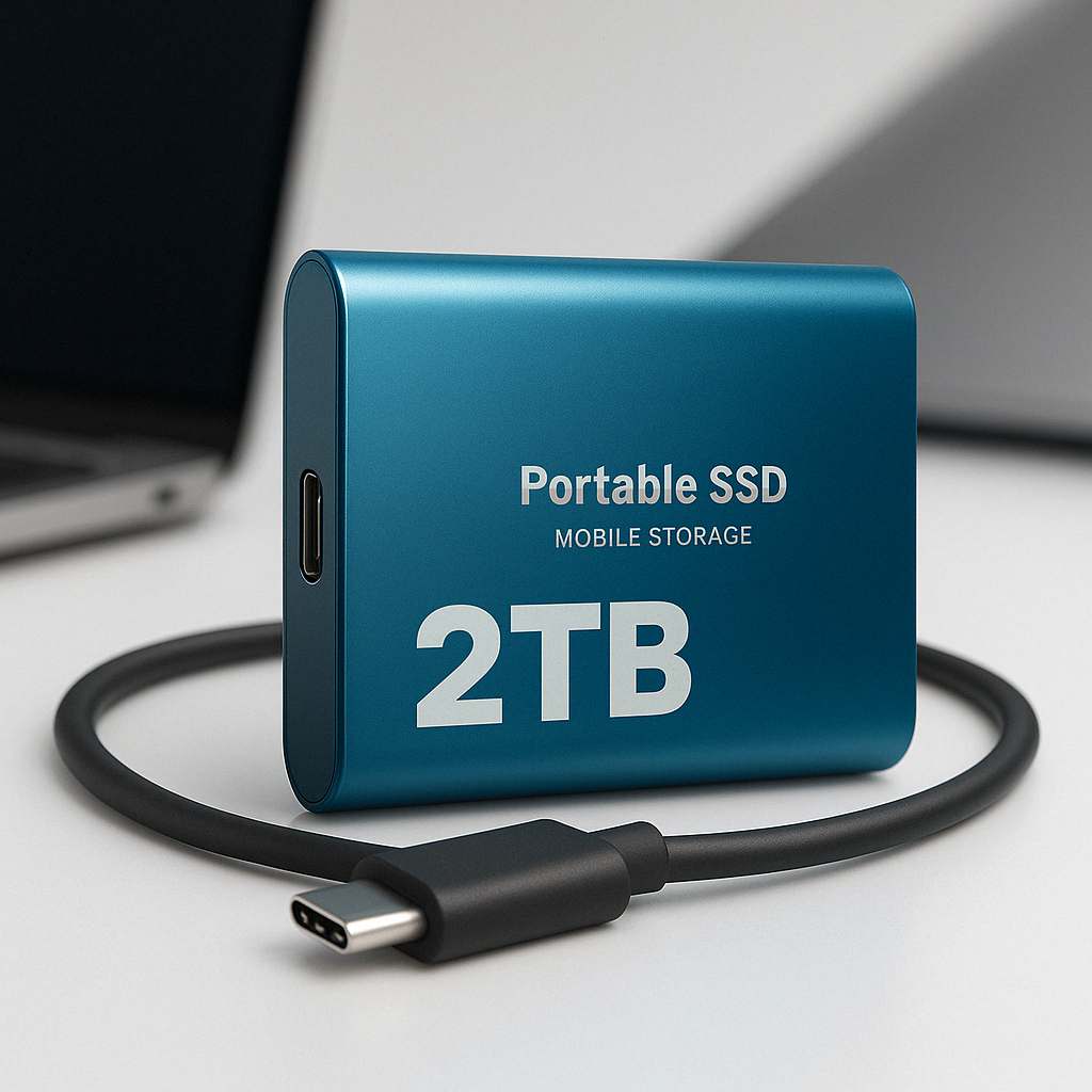 Przenośny zewnętrzny dysk SSD o pojemności 2 TB – szybka pamięć masowa USB-C do laptopów, komputerów PC i Mac 1