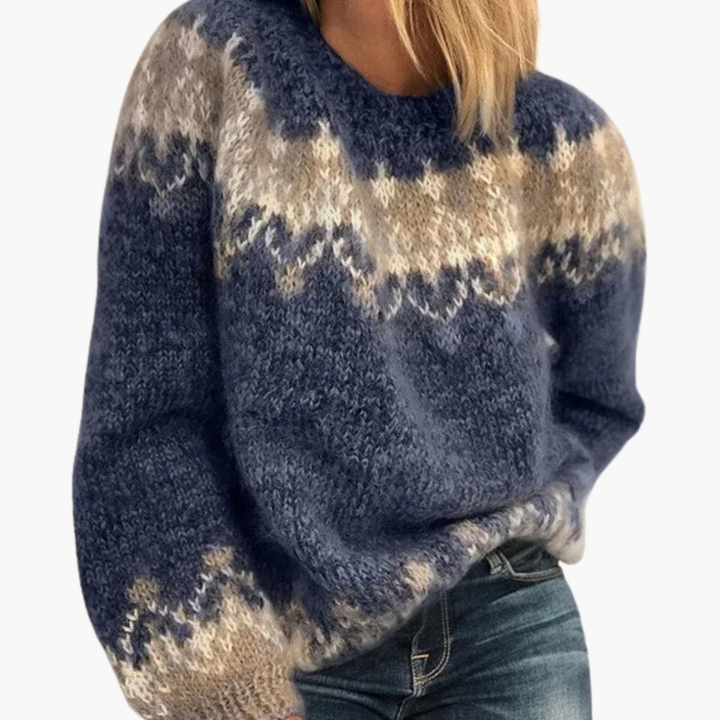 Women's Sweater with Nordic Pattern | Relaxed Fit and Long Sleeve | Cozy Style for Cooler Days