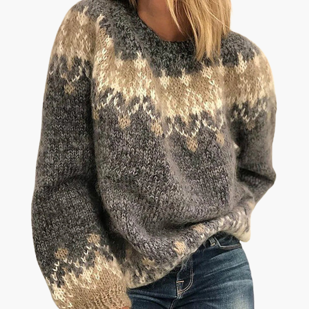 Women's Sweater with Nordic Pattern | Relaxed Fit and Long Sleeve | Cozy Style for Cooler Days