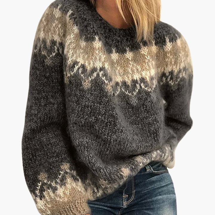 Women's Sweater with Nordic Pattern | Relaxed Fit and Long Sleeve | Cozy Style for Cooler Days