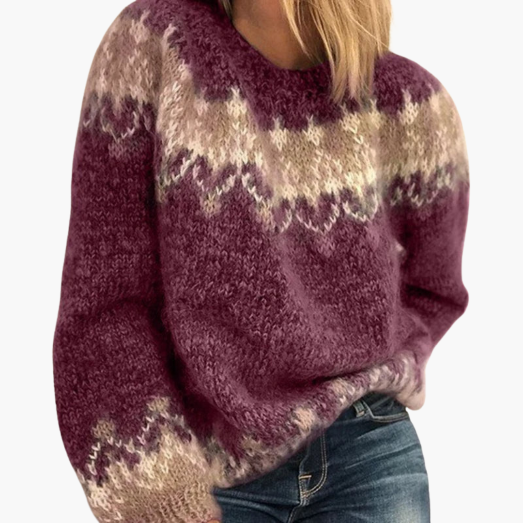 Women's Sweater with Nordic Pattern | Relaxed Fit and Long Sleeve | Cozy Style for Cooler Days