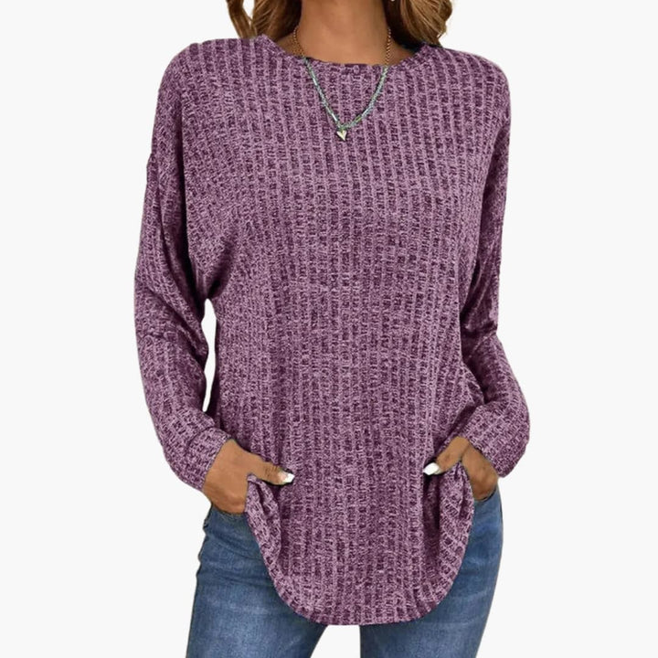 Women's Sweater with Textured Structure | Relaxed Fit and Rounded Hem | Everyday Comfort