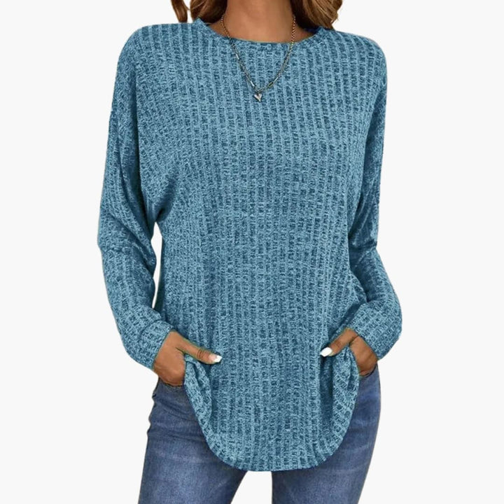 Women's Sweater with Textured Structure | Relaxed Fit and Rounded Hem | Everyday Comfort