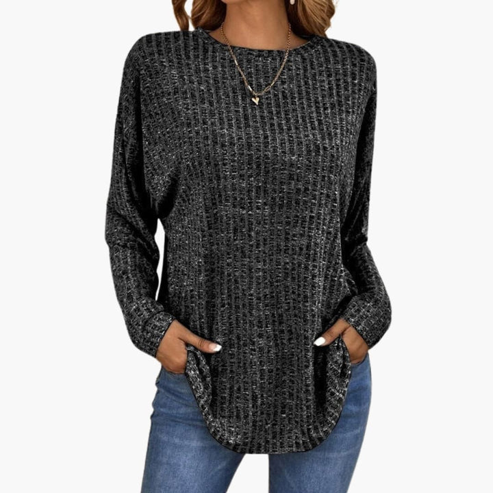 Women's Sweater with Textured Structure | Relaxed Fit and Rounded Hem | Everyday Comfort