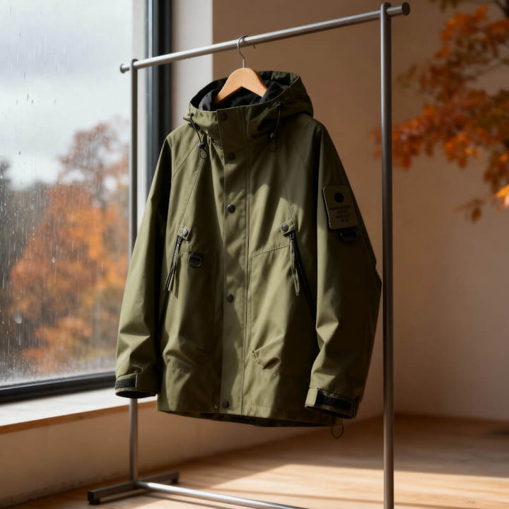 Callum | Męska Kurtka o Regularnym Kroju w Stylu Softshell z Regulowanym Kapturem i Zamkiem