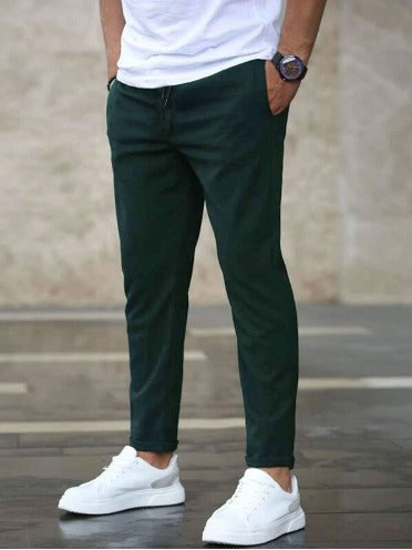 Dorian | Męskie Spodnie Slim Fit ze Zwężanymi Nogawkami i Regulowanym Pasem