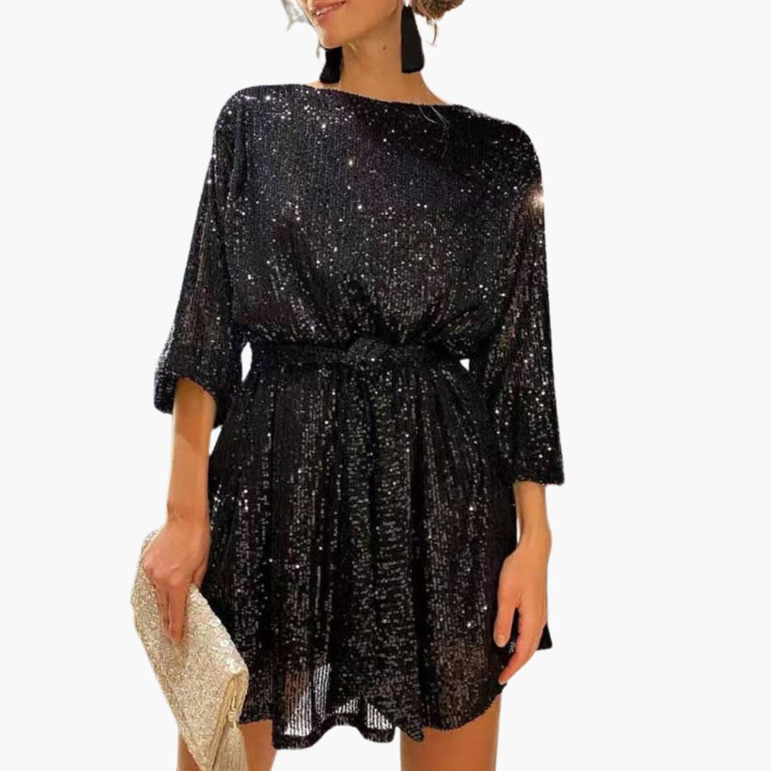 Women's Cocktail Dress | Shiny Finish and Adjustable Strap | Elegant Style for Parties
