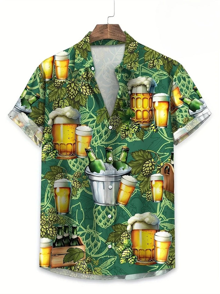 Kacper | Men's Hawaiian Shirt with Floral Pattern and Loose Fit