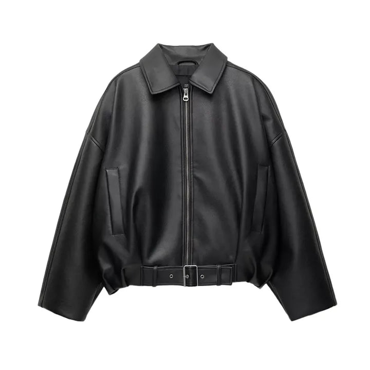 Women's Zip-Up Jacket with Collar Long Sleeve | Oversized