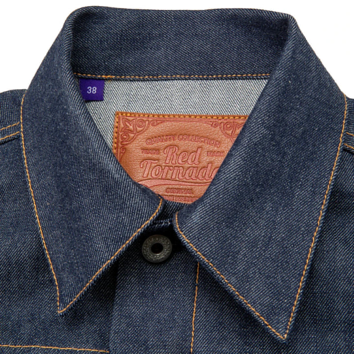 Men's Front Button Trucker Jacket Casual | Contrast Stitching Detail