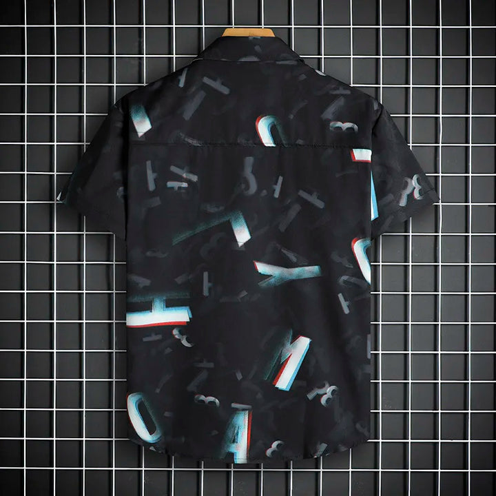 Filip | Men's Shirt with Geometric Pattern and Short Sleeves