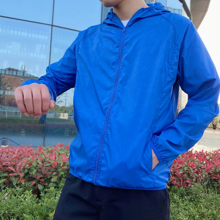 Men's Sun Protection Jacket | Regular Fit | Hood and Zipper | Outdoor