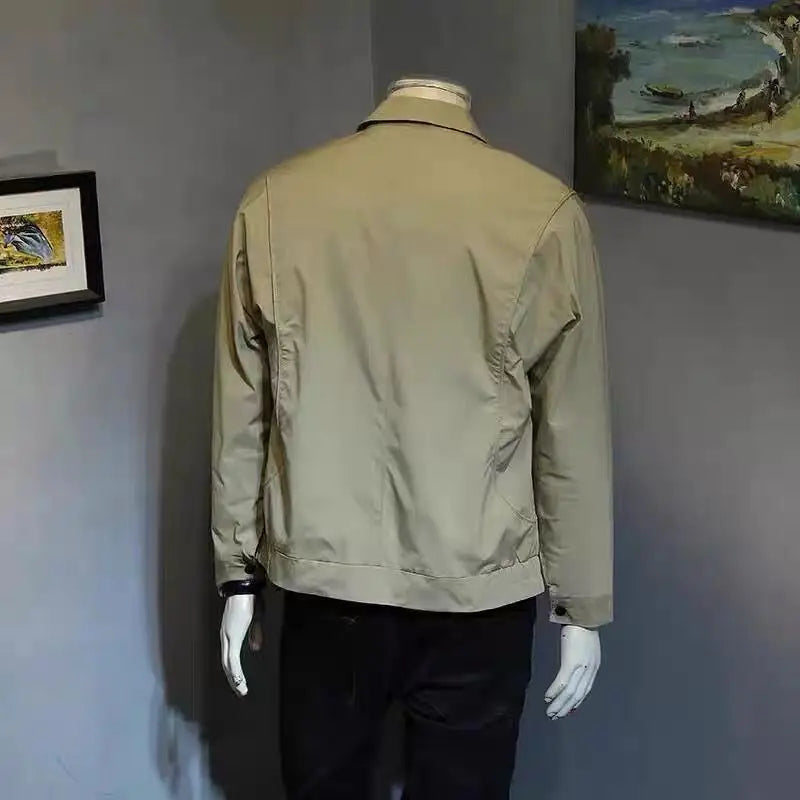 Men's Long Sleeve Jacket with Buttons and Foldable Collar | Regular Fit