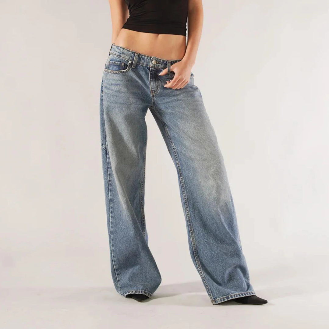 Women's Low Rise Wide Leg Casual Pants | Loose Fit