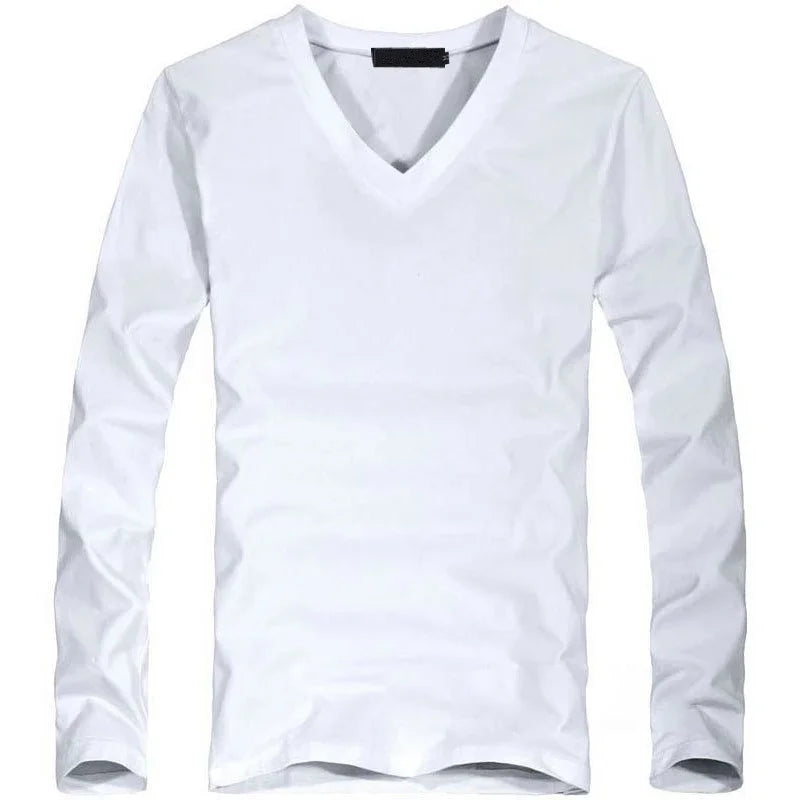Men's Long Sleeve Shirt | Regular Fit | V-Neck Collar | Casual Basic