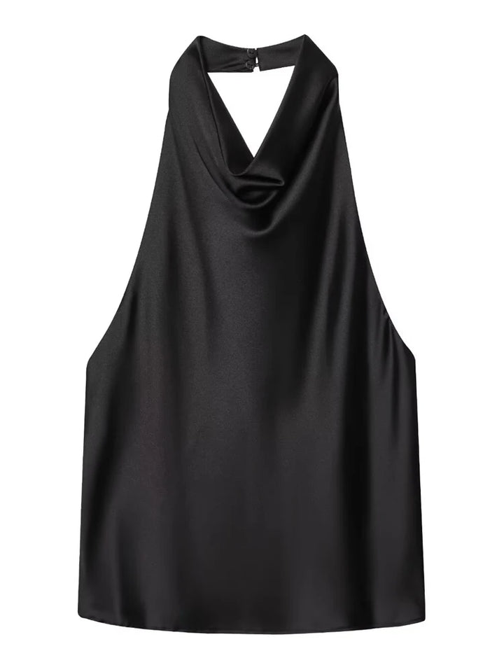 Women's Draped Halter Neck Sleeveless Top | Halter