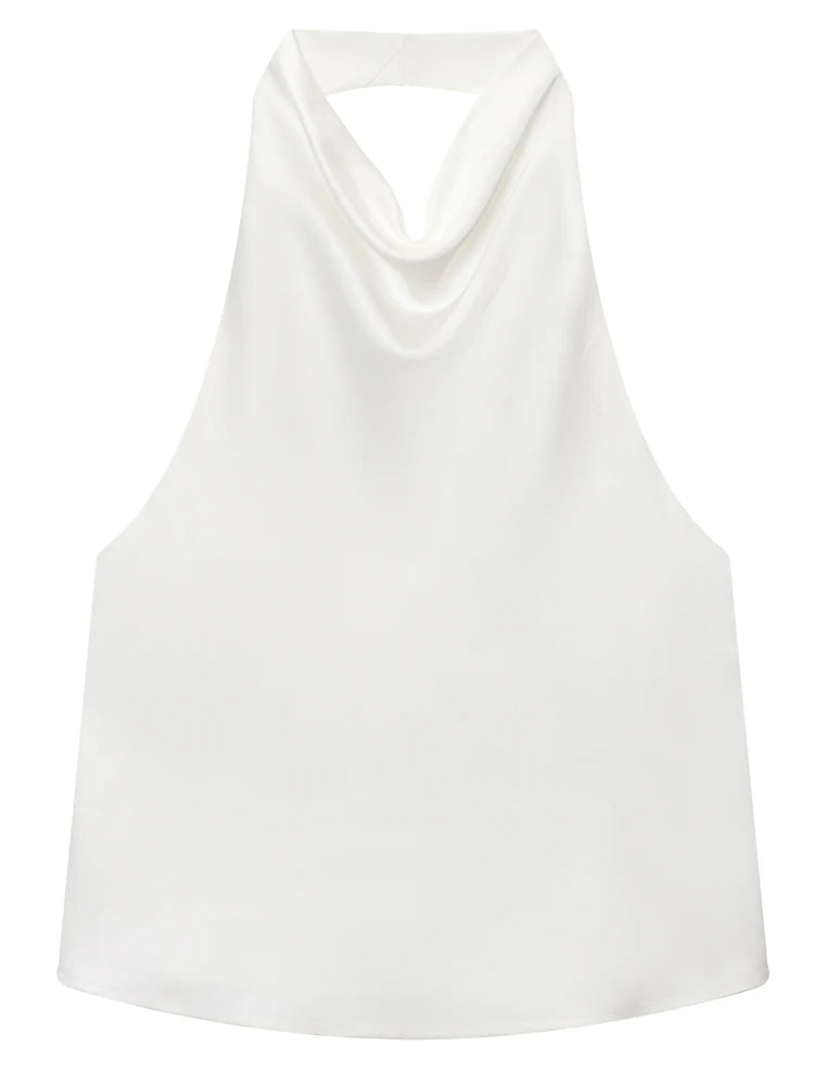 Women's Draped Halter Neck Sleeveless Top | Halter