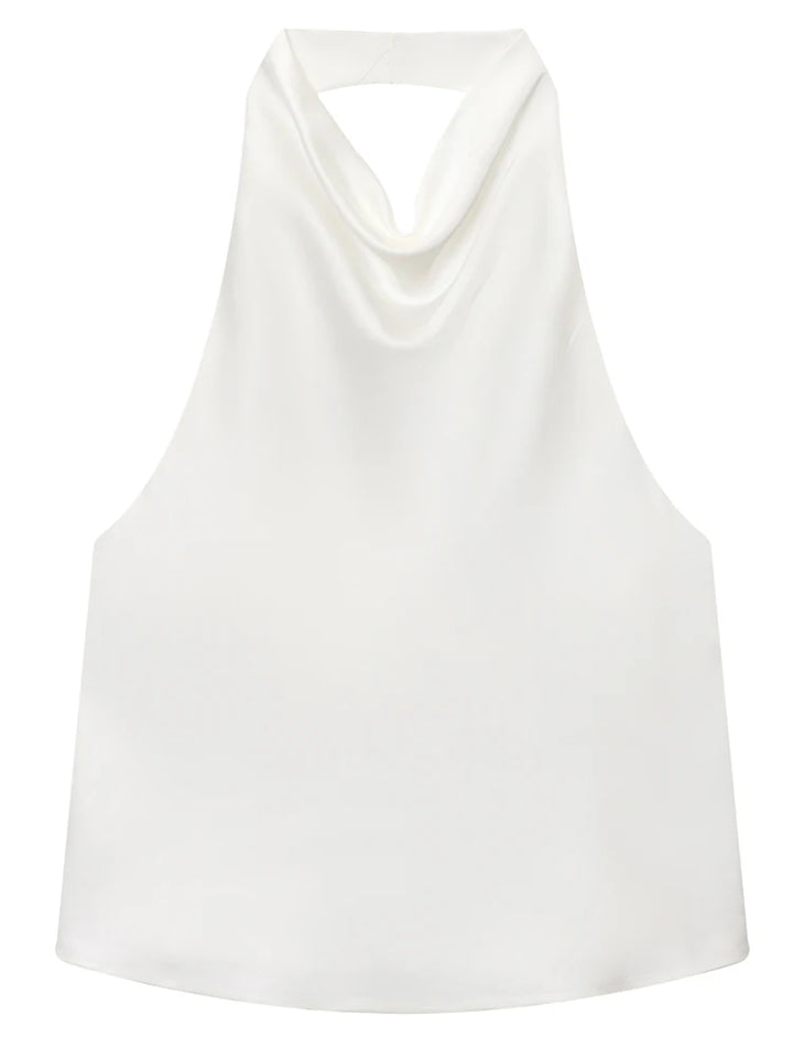 Women's Draped Halter Neck Sleeveless Top | Halter