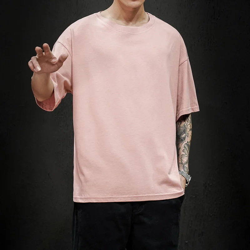 Męski T-Shirt z Okrągłym Dekoltem i Krótkim Rękawem | Oversized