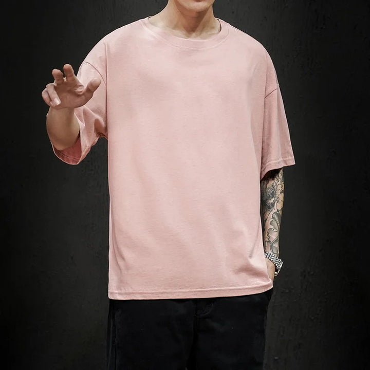 Męski T-Shirt z Okrągłym Dekoltem i Krótkim Rękawem | Oversized