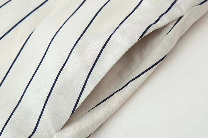 Women's Button-Down Shirt Belts and Wide Pants Two-Piece Set | High Waist