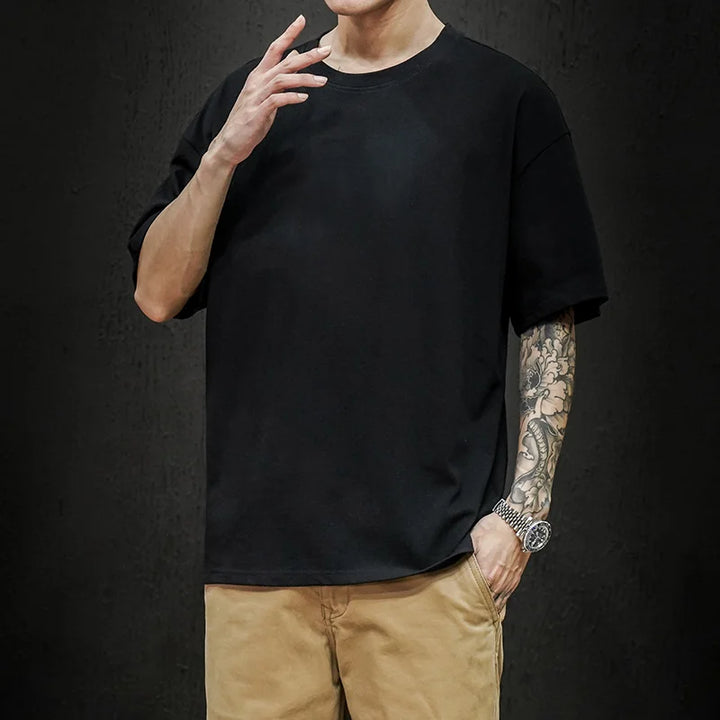 Męski T-Shirt z Okrągłym Dekoltem i Krótkim Rękawem | Oversized